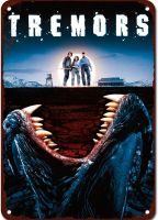 Tremors โปสเตอร์ภาพยนตร์ป้ายดีบุกห้องนั่งเล่น/ห้องนอน/โรงรถ/ป้ายไฟโลหะตกแต่งบาร์รูปป็อปคอร์นโลหะดีบุกป้ายวินเทจ12 × 8นิ้วป้ายดีบุกวินเทจ