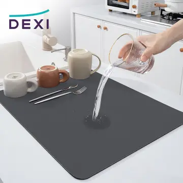 1pc Kitchen Sink Mats, Silicone Diatom Mud Dish Pads With Drainage