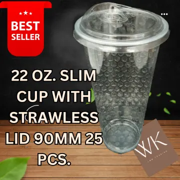 Plastic Slim Soft Cup only 22oz. (700ml) 50pcs. 90mm lid for Milk