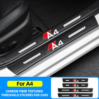 4Pcs สติกเกอร์รถ Anti Scratch Door Sill Protector สำหรับ Audi A4 2010-รถเกณฑ์ป้องกันคาร์บอนไฟเบอร์รถ Stylin