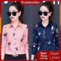 Ruidiandian เสื้อโปโล S-5XL คอฉบับภาษาเกาหลี,เสื้อแขนยาวลายทางผ้าชีฟองสำหรับฤดูใบไม้ผลิทรงหลวมอเนกประสงค์สำหรับผู้หญิง