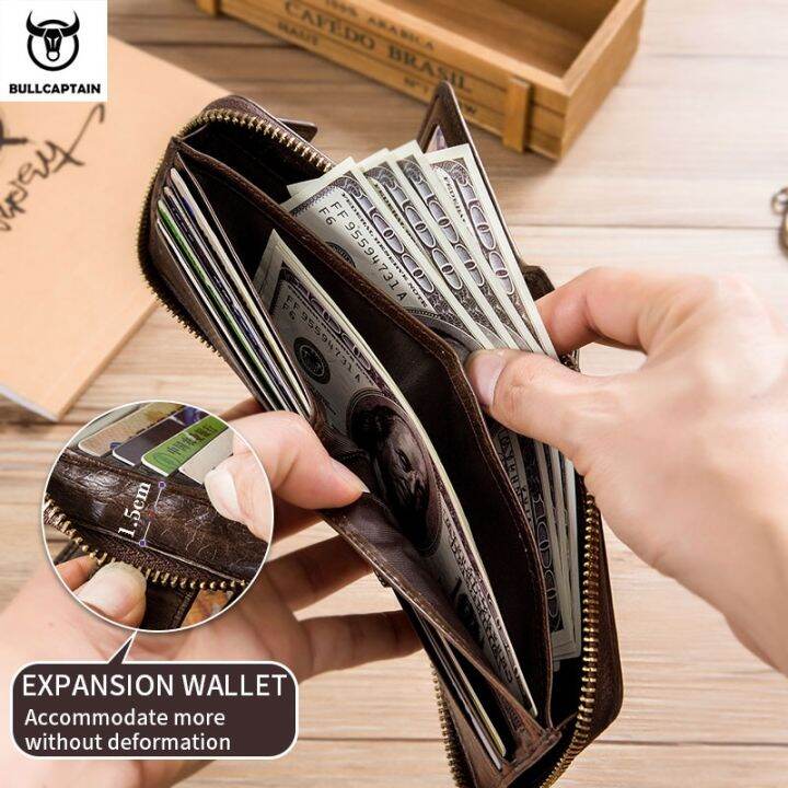 layor-wallet-bullcaptain-ยี่ห้อผู้ชาย39-s-กระเป๋าสตางค์กระเป๋าหนังแท้ชาย-rfid-กระเป๋าสตางค์มัลติฟังก์ชั่ถุงเก็บกระเป๋าเงินเหรียญกระเป๋าสตางค์39-s-ถุงบัตร