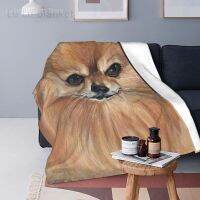 Pomeranian Art Dog Blanket กำมะหยี่พิมพ์สัตว์น่ารัก Breathable Super Soft ครอบครัวโซฟา Plush Thin Quilt Blanket