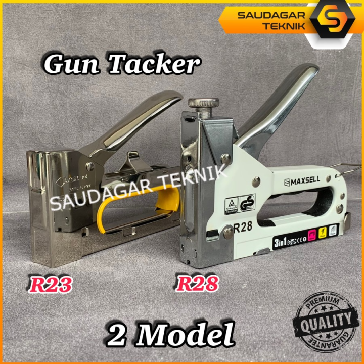 Staples Gun Tacker R23 R25 R28 3 In 1 Stapler Nailer Alat Paku Tembak