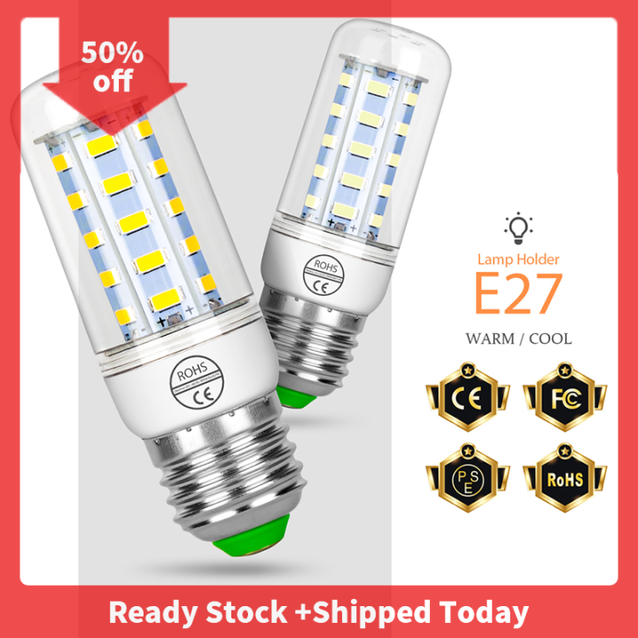 pheebss-e27-e14-7w-9w-12w-15w-20w-25w-5730-led-แบบ-smd-หลอดไฟข้าวโพดแสงอุ่นสีขาว