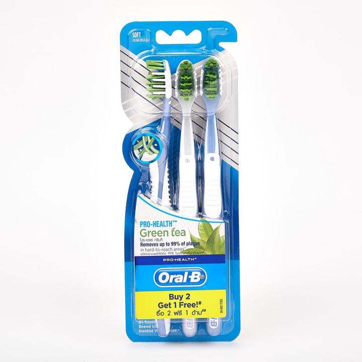 Oral-B Pro-Health CrissCross Action Green Tea Soft Toothbrush 3 Pcs ...