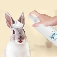 Rabbit Foam 200ML foam bath dry dry bath for rabbit and animal small gentle formula shampoo fragrance. Fur beautiful deodorant Mongolian fur from mineral water element natural concentrated
