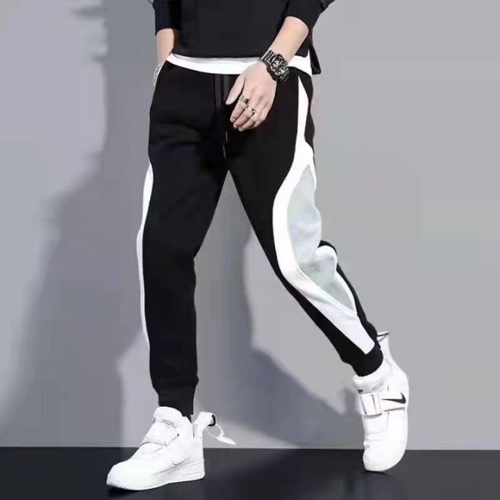 tailor-2023กางเกงสำหรับผู้ชายกีฬาผู้ชายตกแต่ง-fit-กางเกงลำลองเกาหลีหลวม