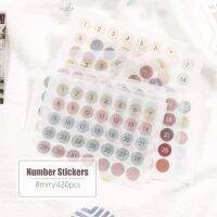 MyPretties Gradient Color Round Label Dot Number Stickers Planner Stickers Weekly Daily Schedule Mark Stationery Stickers N.1275 Stickers  Labels