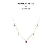 Bamoer 925 silver Colorful zircon Necklace with Opal fashion jewellery Gifts For Women BSN234