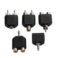 Black Audio Adapter 3.5mm to Dual 2 RCA Female Male Jack Y Splitter Audio Adapter Converter Audio Connector Electrical Plugs