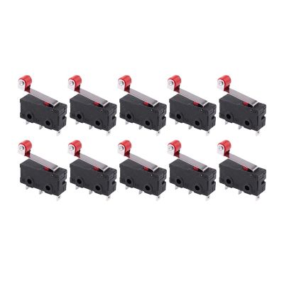 10Pcs Micro-Roller Lever Arm Open Close Limit Switch Kw12-3 Pcb Microswitch