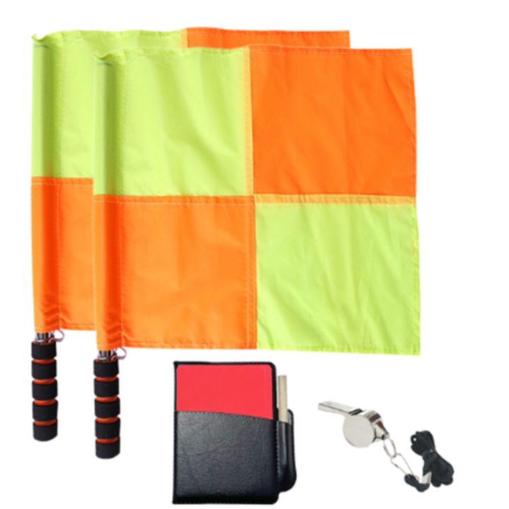 soccer-referee-flag-set-red-yellow-cards-coach-stainless-steel-whistles-with-lanyard