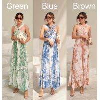 ?HOT ITEM GRAB THEM FASTER ? MAXI DRESS PLEATS ???(590฿ฟรีส่ง) Maxi เดรสพลีท ช่วง,คอจับจีบใส่ห่วง ผ่าหน้า