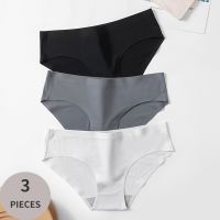 【hot】 3PCS/Set Panties Breathable Silk Seamless Briefs Size Underpants