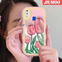 เคส JIUMOO สำหรับ VIVO เคส Y95 Y91i Y91ลายการ์ตูน3มิติดอกไม้น่ารักแฟชั่นสีสันสดใสขอบเป็นลอนเคสโทรศัพท์แบบใสกันกระแทกกรอบซิลิโคนเคสนิ่มโปร่งใสป้องกันเลนส์กล้อง