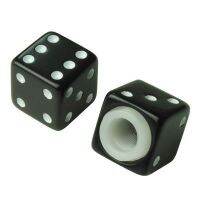 จุกวาล์วยาง ลูกเต๋า สีเงิน  Tire Valve Cap Dice Black