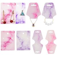 50pcs Earring Necklace Display Cards 4.5x10.7cm 5x7cm Marble Paper Tag for DIY Jewelry Packing Card Hanging Retail Price Tag