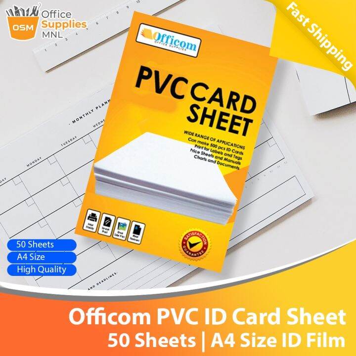 【READY STOCK】 PVC ID Card Sheet A4 Size ID Film Sheet Office Id