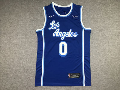 Ready Stock Hot Mens No.0 Russell Westbrook Los Angeles Lakerss Swingman Jersey - Blue