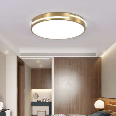 [COD] All copper round bedroom ceiling room modern minimalist led lamps