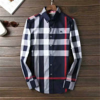 ร้อน, ร้อน★Original Authentic BURBERRY Shirt Classic Style Plaid Mens Shirt Spring and Summer Casual Long-sleeved Shirt Men Shirt Fashion Casual Wild Jacket Shirt