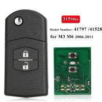 jingyuqin 2 Button Remote Fob Flip Car Key 315Mhz 433Mhz 4D63 for Mazda 3 M3 Axela 6 M6 Atenza 4179741528 41521 41840