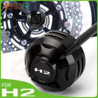 อุปกรณ์มอเตอร์ไซค์สำหรับคาวาซากินินจา H2 H2R H2 R H 2R 2018 2019 2020ด้านหน้าเพลาส้อมป้องกันล้อชนเลื่อนหมวก Pad