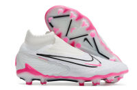 Phantom GX High Top Waterproof Full Knit White Pink FG Mens Football Shoes