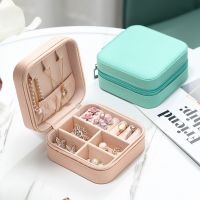 Simple ins macaroon jewelry box travel travel studs necklace ring jewelry box, portable