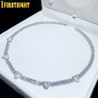 2023 New Iced Out Bling Heart Pendant Necklace Silver Color AAA Zircon 5mm Tennis Chain Charm Women Men Hip Hop Fashio Jewelry Fashion Chain Necklaces
