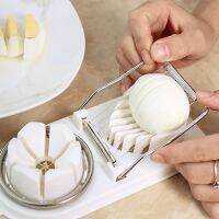 Stainless Steel PP Egg Slicer Pieces Hard-boiled Egg Double Chamber Multifunctional Kitchen Gadget Slice Wedge Perfectly Uniform