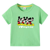 Mickeys ฤดูร้อนผ้าฝ้าย100% เสื้อยืดด้วยแสงชายหญิงแขนสั้น Lesure ท็อปส์เด็กเด็ก Lesure