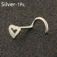 0duw 1PC จมูก Stud รูปหัวใจเครื่องประดับแบบเจาะสำหรับ Man จมูกริมฝีปากจมูกแหวนคุณภาพสูงบุคลิกภาพแฟชั่น