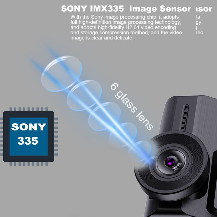 กล้องติดรถยนต์-sony-imx-335-fhd-2-4k-กล้องสำหรับรถยนต์3840-2160p-เลนส์คู่พร้อม-wifi-gps-รถขับรถที่บันทึกนายทะเบียน