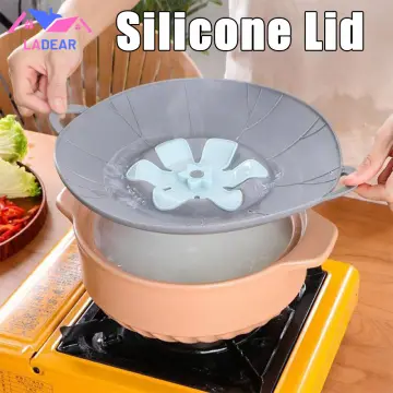 2 Pcs Spill Stopper Silicone Cover,overflow Stopper Lid,reusable Boil Over Spill  Stopper,splatter Lid,for Pans Microwave