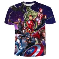 Disney T-Shirts The Avengers Cartoon 3D Print Streetwear Men Women Fashion Oversized T Shirt Kids Boys Girls Tees Tops Clothing