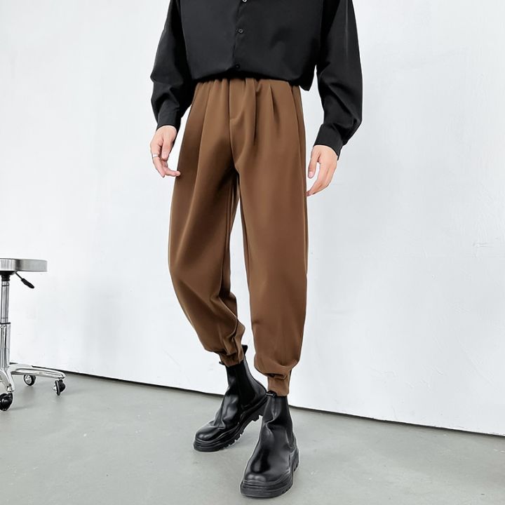 Black wide leg suit dress pants tall women autumn winter high waist cozy  warm | eBay