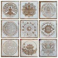 30*30ซม.Diy MandalaสำหรับภาพวาดStencilsประทับตราอัลบั้มรูปลายนูนกระดาษการ์ดไม้ผ้าพระพุทธรูปรูปปั้น...-sfwerwtwere