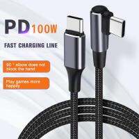 ,PD 100W USB Type-C Cable Elbow Fast Charging Cable Nylon Braid Data Cable Z4Y7