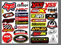 สติ๊กเกอร์แต่งรถ Fox Brembo Veloil YESS FCCI Racing รถมอเตอร์ไซค์ บิ๊กไบค์ สติ๊กเกอร์ติดกระจก แต่งรถรถยนต์ ติดข้างรถ ติดหมวกกันน็อค จำนวน 2 แผ่น