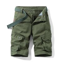 Mens Summer Casual Shorts Loose Pure Cotton Multi-pocket Sports Cargo Medium Pants Comfortable Nickel Pants