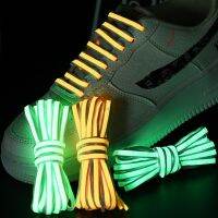 Luminous Shoelaces Glow In The Dark Night สีครึ่งวงกลมเรืองแสงรองเท้าลูกไม้สานสร้อยข้อมือรองเท้าผ้าใบรองเท้าวิ่ง Strings