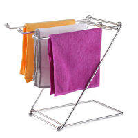 Foldable Space Saving Kitchen Rustproof Home Rags Bathroom Stable Table Stainless Steel Towel Rack Holder Free Standing