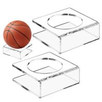 Acrylic Ball Holder 2PCS Acrylic Clear Soccer Ball Holder Display Soccer Ball Display Rack Ball Stand for Basketballs Rugby Balls Volleyballs Soccerers decent