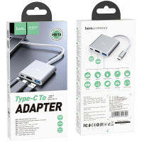 Hoco HB14 Easy use Type-C adapter ของแท้ 100% Type-C to USB3.0+HDMI+PD