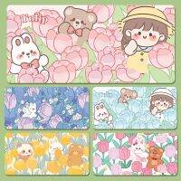 ดอกไม้ Tulip ขนาดใหญ่ Kawaii Mouse Pad แผ่นรองเม้าส์อะนิเมะน่ารัก