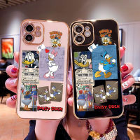 เคสนิ่มสำหรับ Sammsung Galaxy S20 FE A52 A12 A52S 5กรัมเป็ดโดนัลด์เดซี A53ชุบเรียบสะท้อนแสง