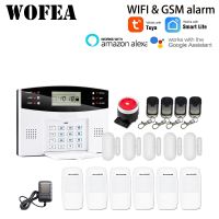 Wofea IOS Android Tuya Smart lifeAPP Control Wireless Home Security Wifi GSM Alarm System Two Way Intercom SMS Notice For Power Household Security Sys