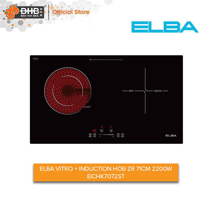 ELBA 2200W + 2100W BUILT IN INDUCTION CERAMIC HOD EICHK7072ST SCHOTT CERAN GLASS EICHK7072ST